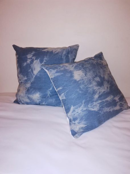 CareFree Stone-Washed Blue Denim Cushions